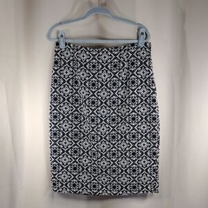 Sweet Salt Elegant Business Casual Black White Patterned Pencil Formal Skirt